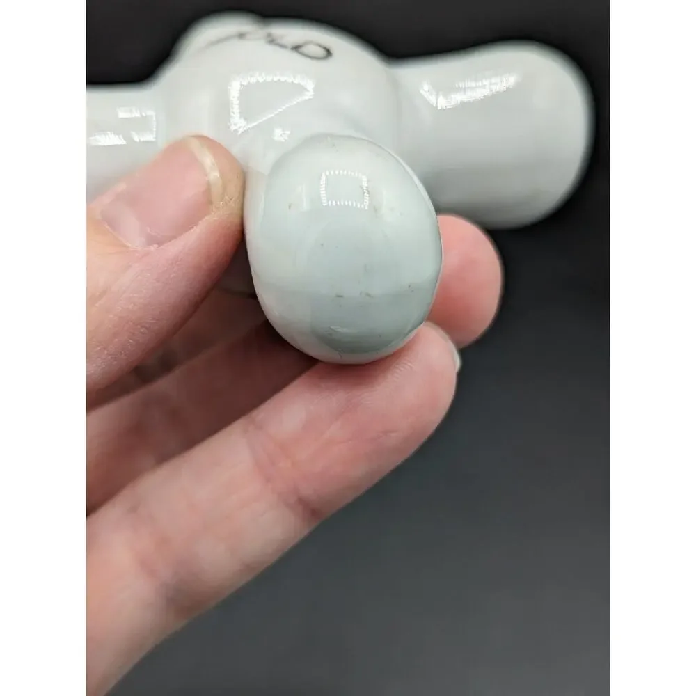Vintage Porcelain Cold Water Faucet Tap Knob 2” sides 3
